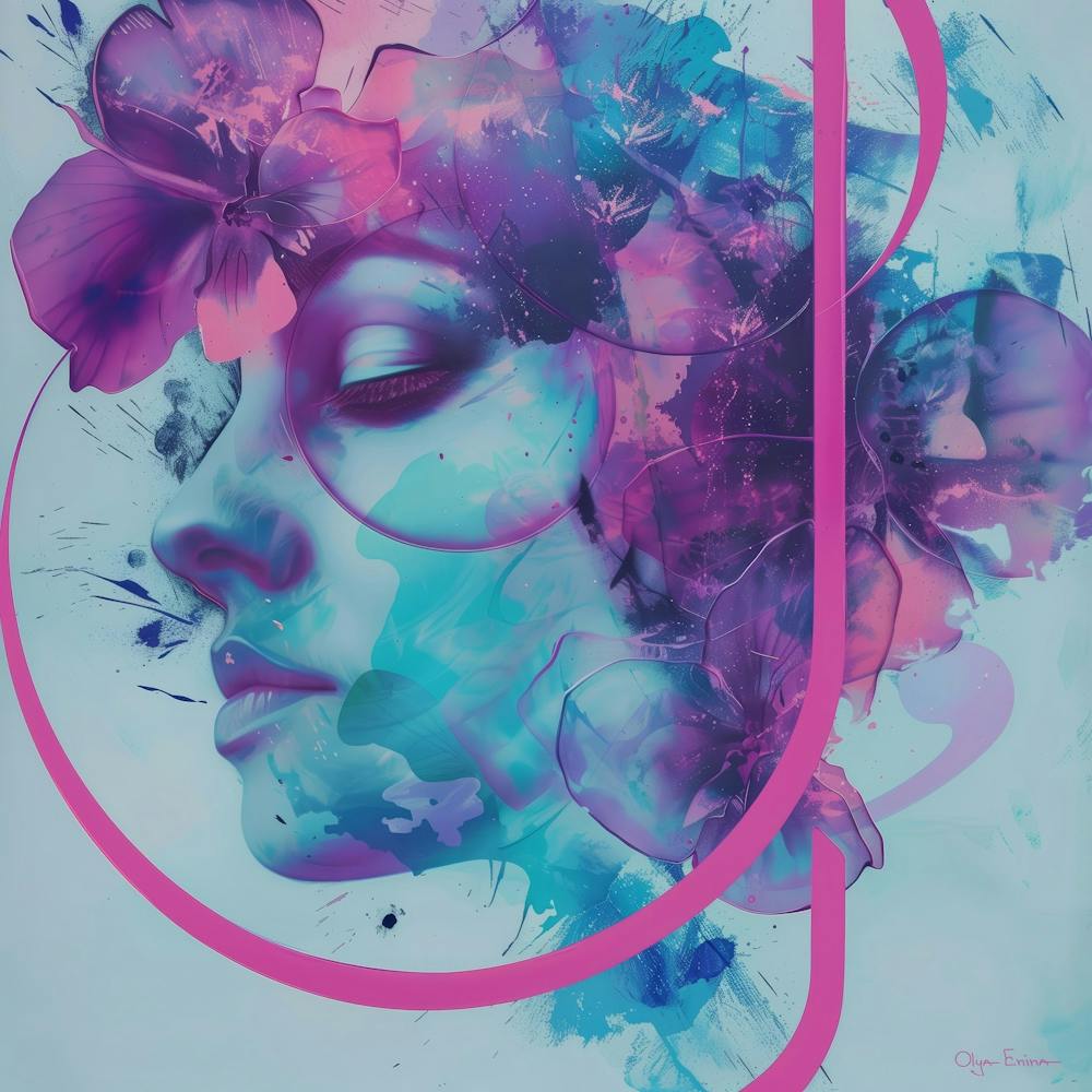Abstract woman portrait print