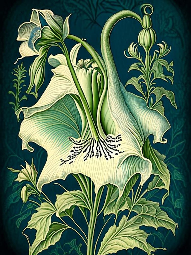 Canterbury Bell 1 Floral Botanical Vintage Poster Flower