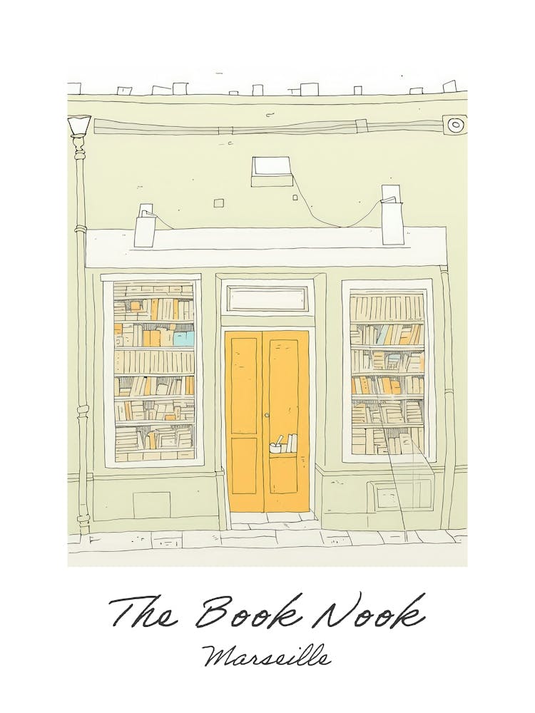 Marseille The Book Nook Pastel Colours 1 Poster
