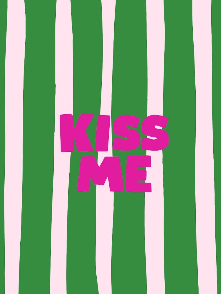 Kiss Me Valentines Day Couple Art