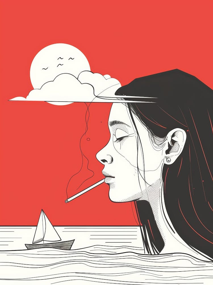 Girl Smoking A Cigarette