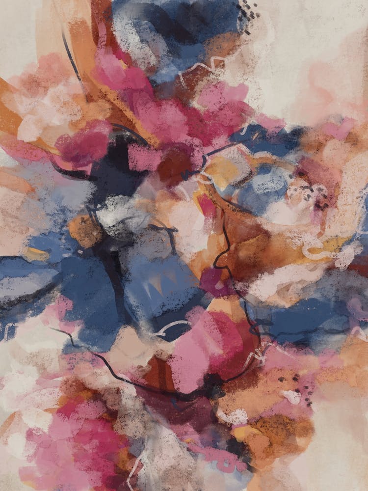 Navy Blue Colorful Abstract 1