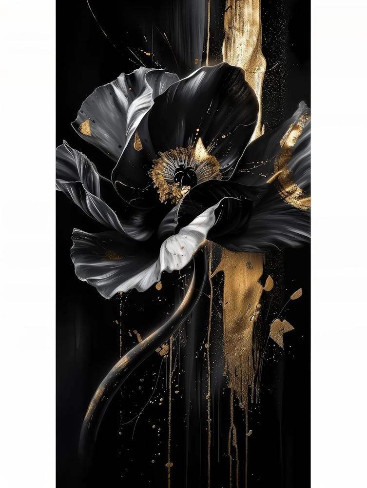 Schwarze und goldene Mohnblume 1
