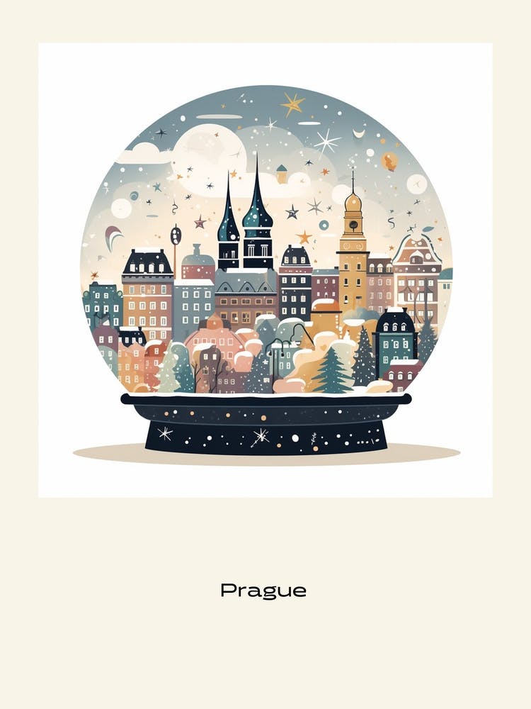 Prague Czech Republic 1 Snowglobe Poster