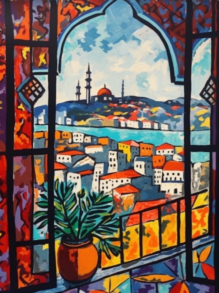 Window View Of Istanbul In The Style Of Fauvist 1