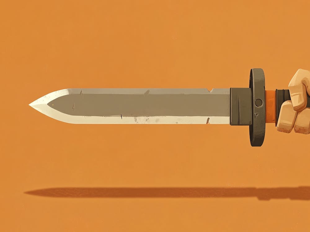 Hand Holding A Cartoon Sword