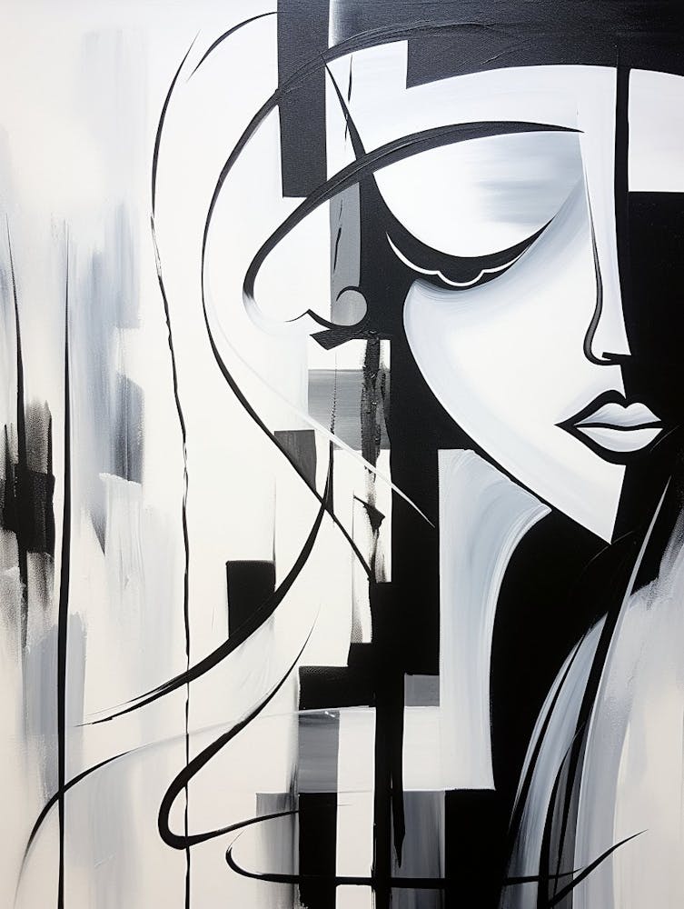 Harmony Abstract Black And White 3