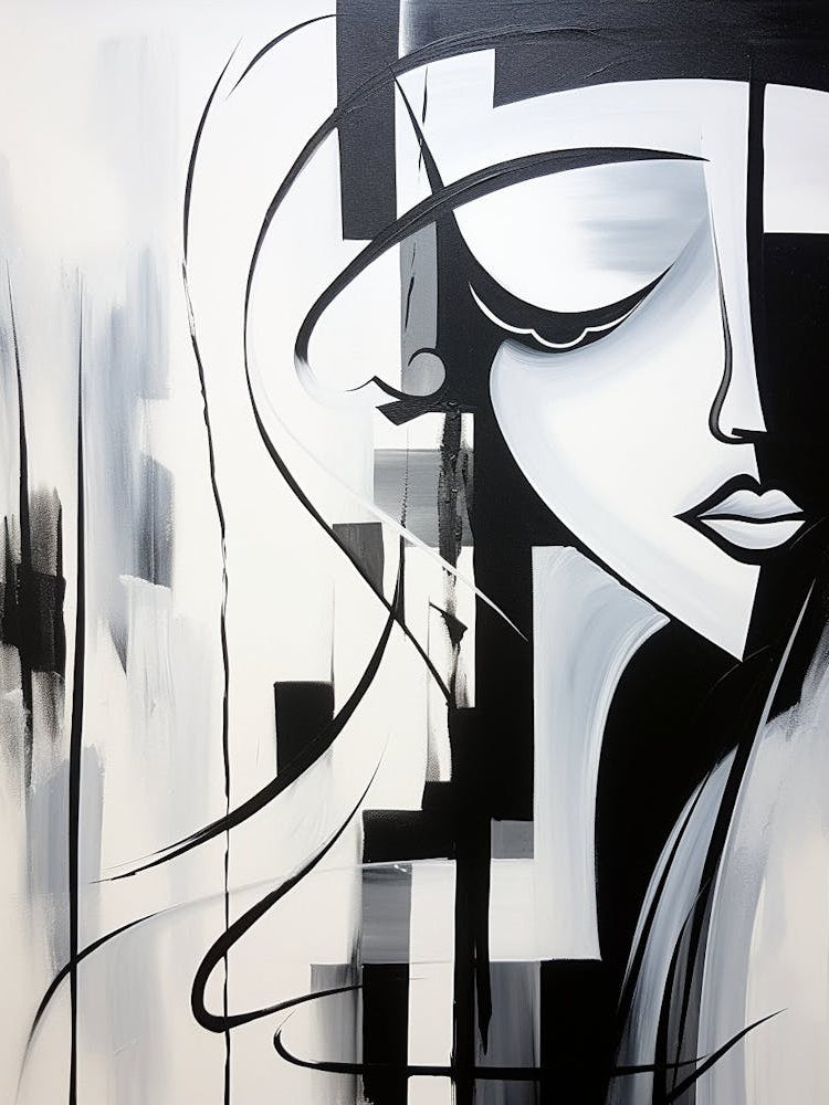 Harmony Abstract Black And White 3