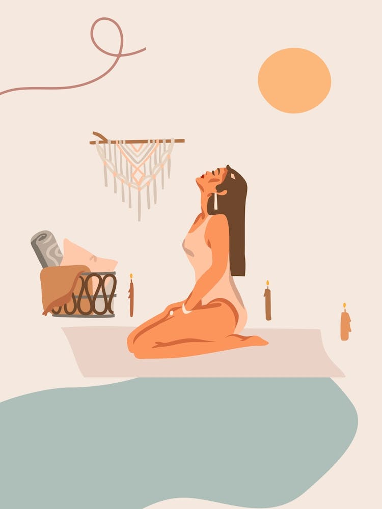 Aphrodisiac. Boho Yoga Girl — boho poster, boho wall art