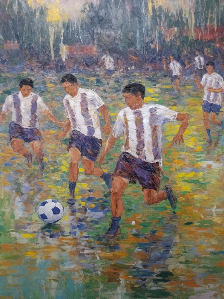 Football Soccer In The Style Of Monet 2