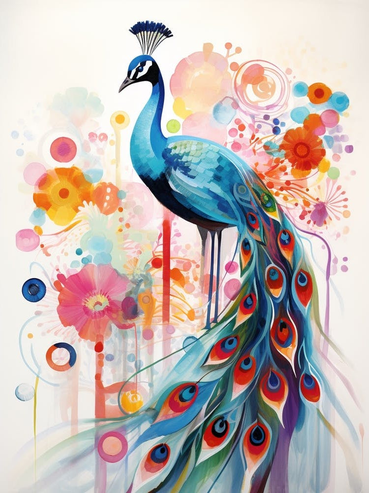 Bird Painting Collage Peacock 3