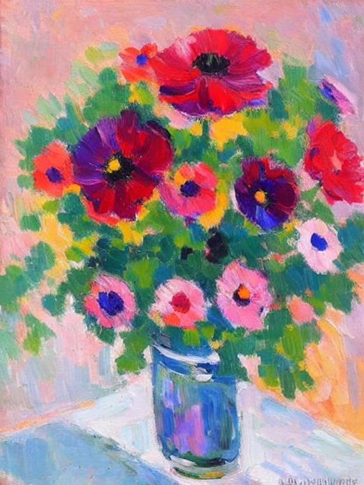 Anemone  Matisse Style Flower