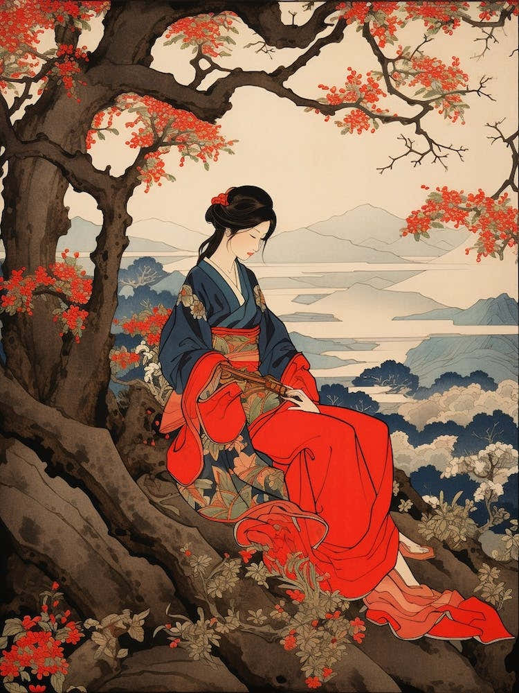 Osorezan Japan Vintage Travel Art 1