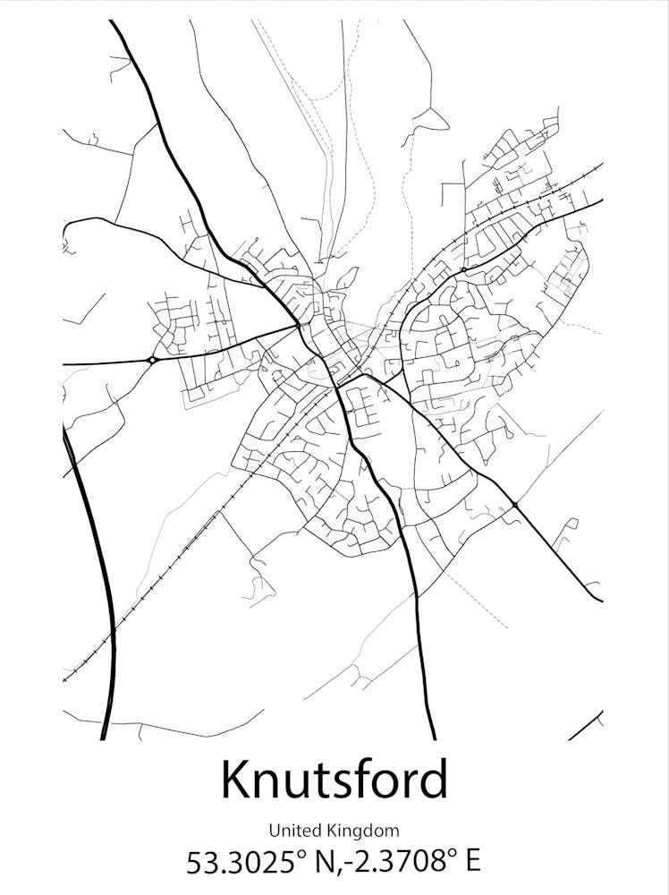 Knutsford,United Kingdom Minimalist Map