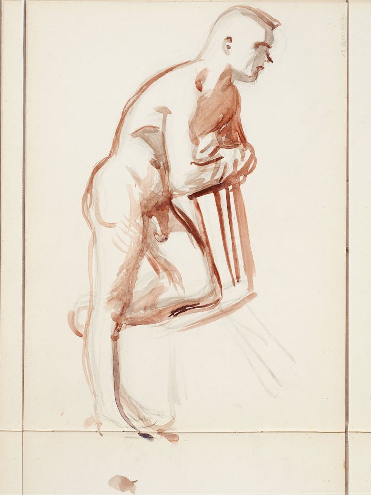 Alaston Mies, Luonnos, 1908 1909part Of A Sketchbook By Magnus Enckell