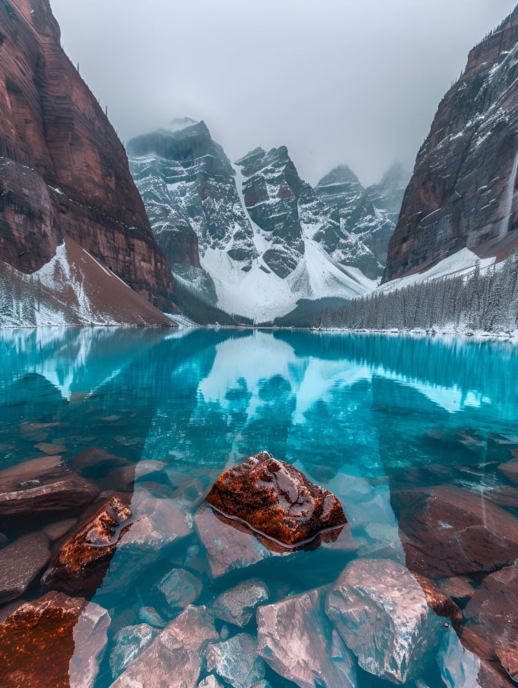 Blue Lake In Banff National Park
