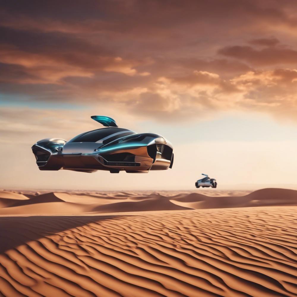 Futuristic Car In The Desert 1