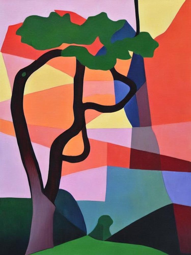Red Maple Tree Cubist