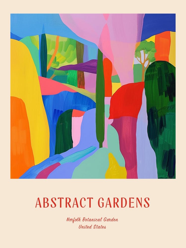 Colourful Gardens Norfolk Botanical Garden Usa 1 Red Poster
