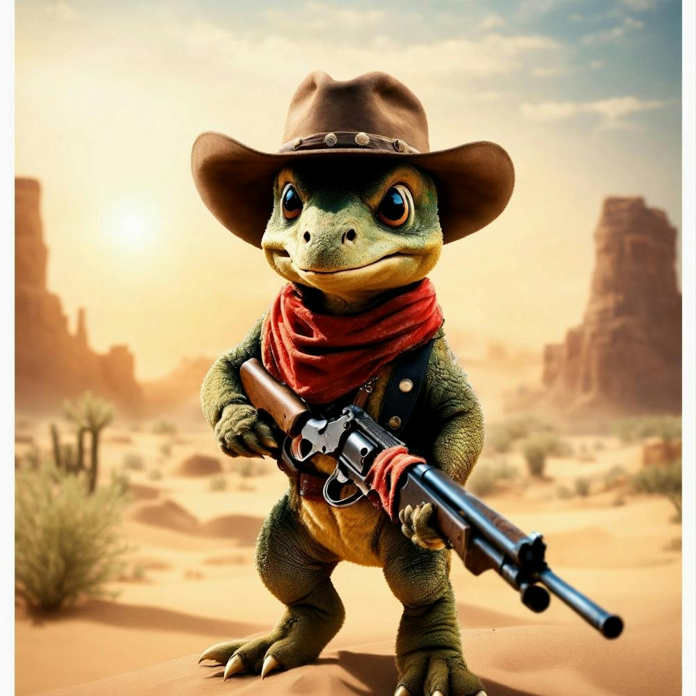 Lizard With Gun
