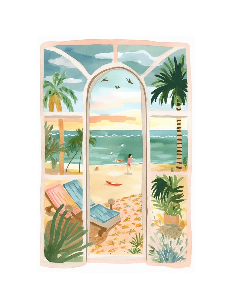 Window Beach Watercolour Painting