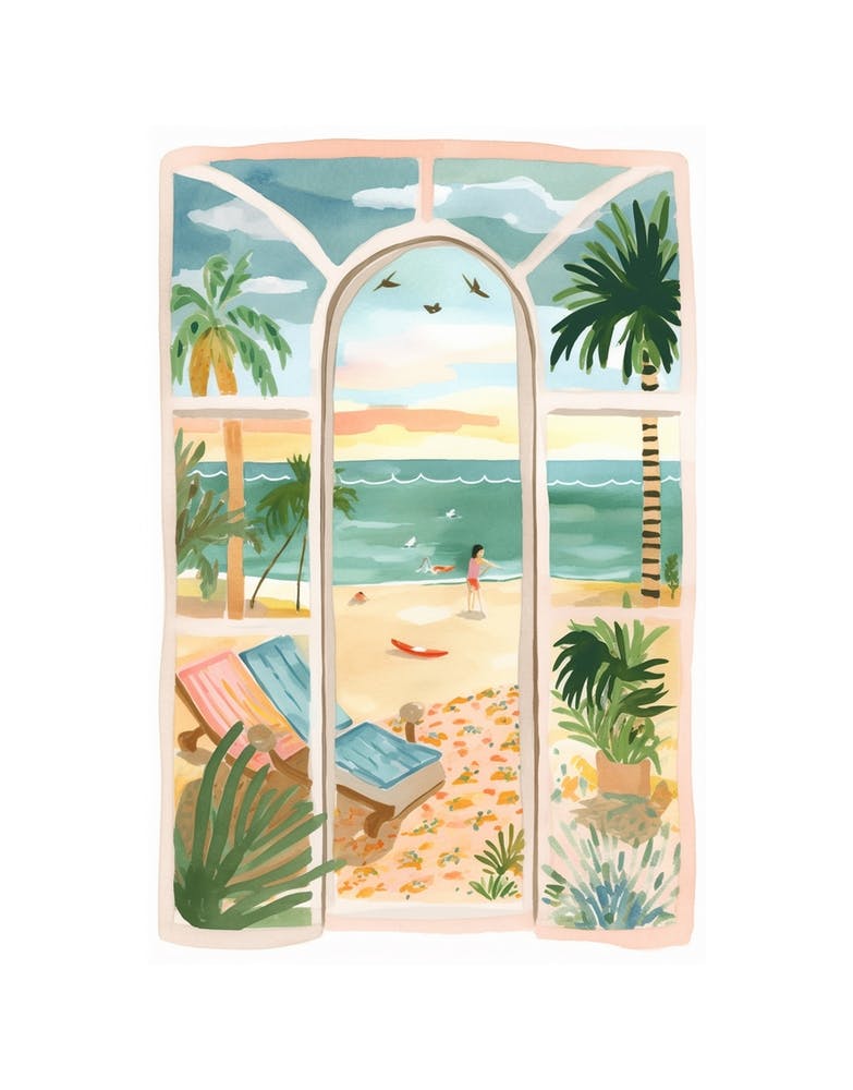 Window Beach Watercolour Painting