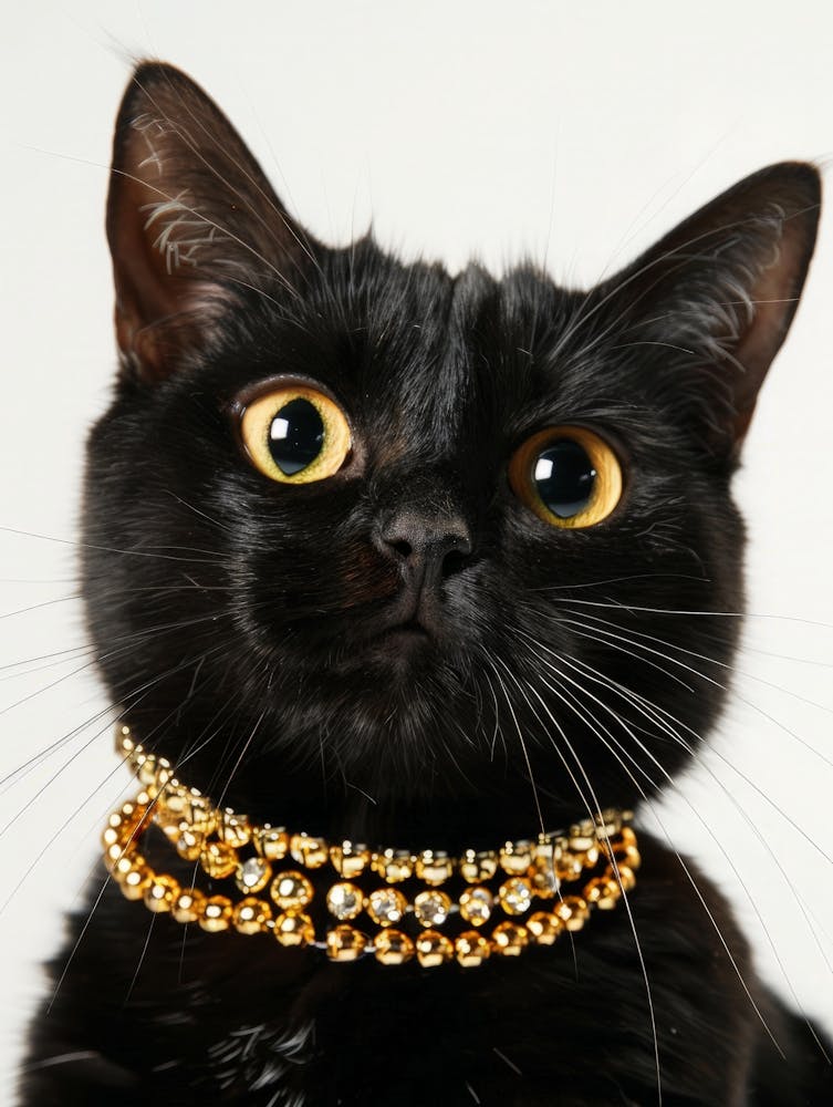 Cat With Gold Necklace
