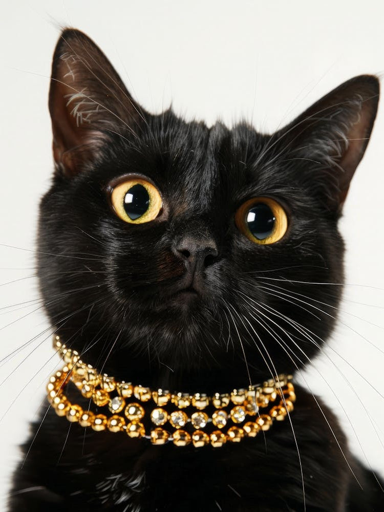 Cat With Gold Necklace