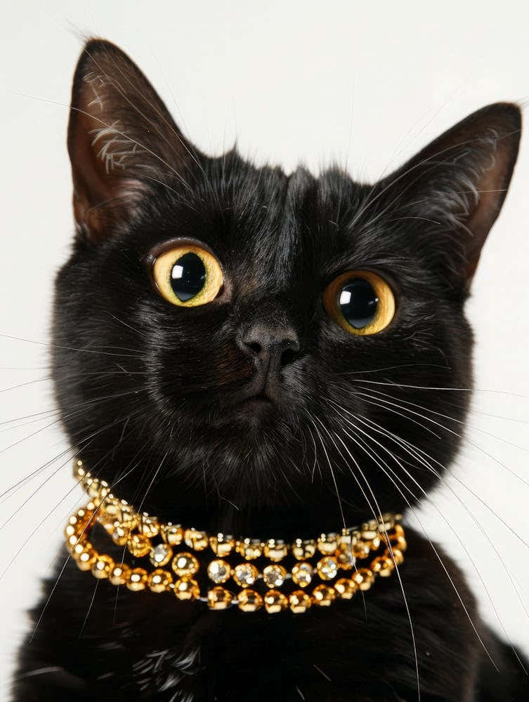 Cat With Gold Necklace