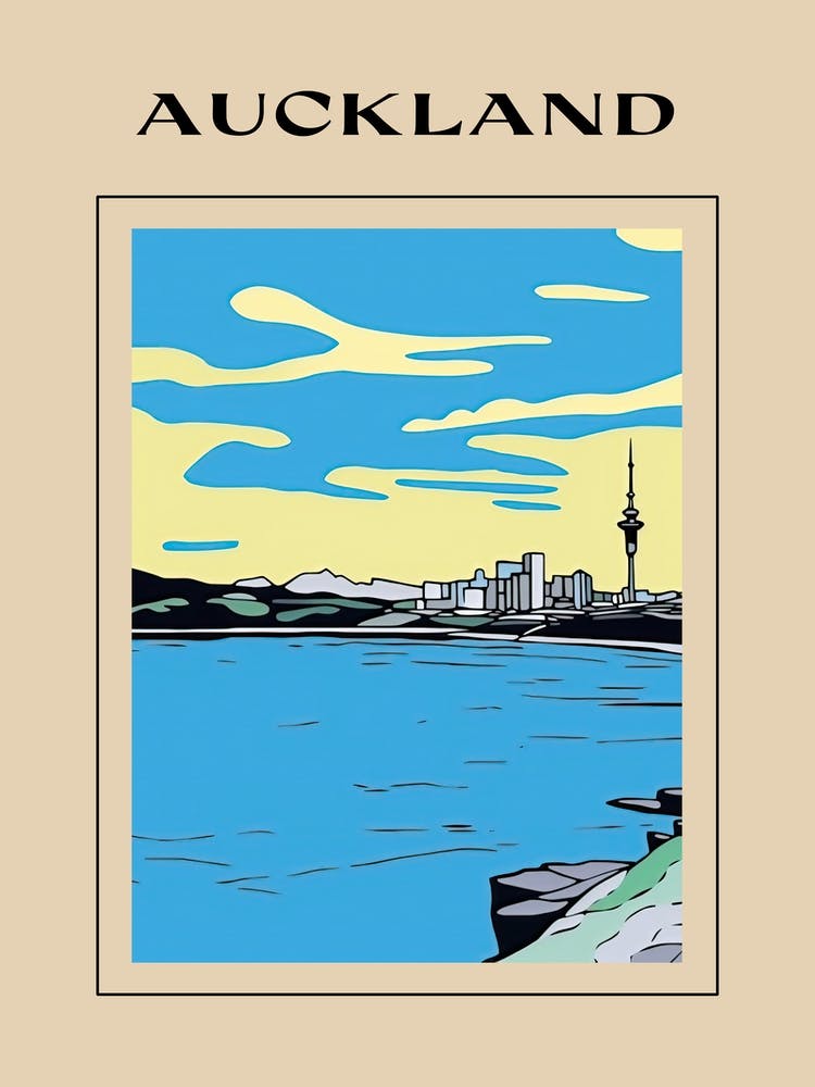 Minimal Design Style Of Auckland, New Zealand 1 Poster