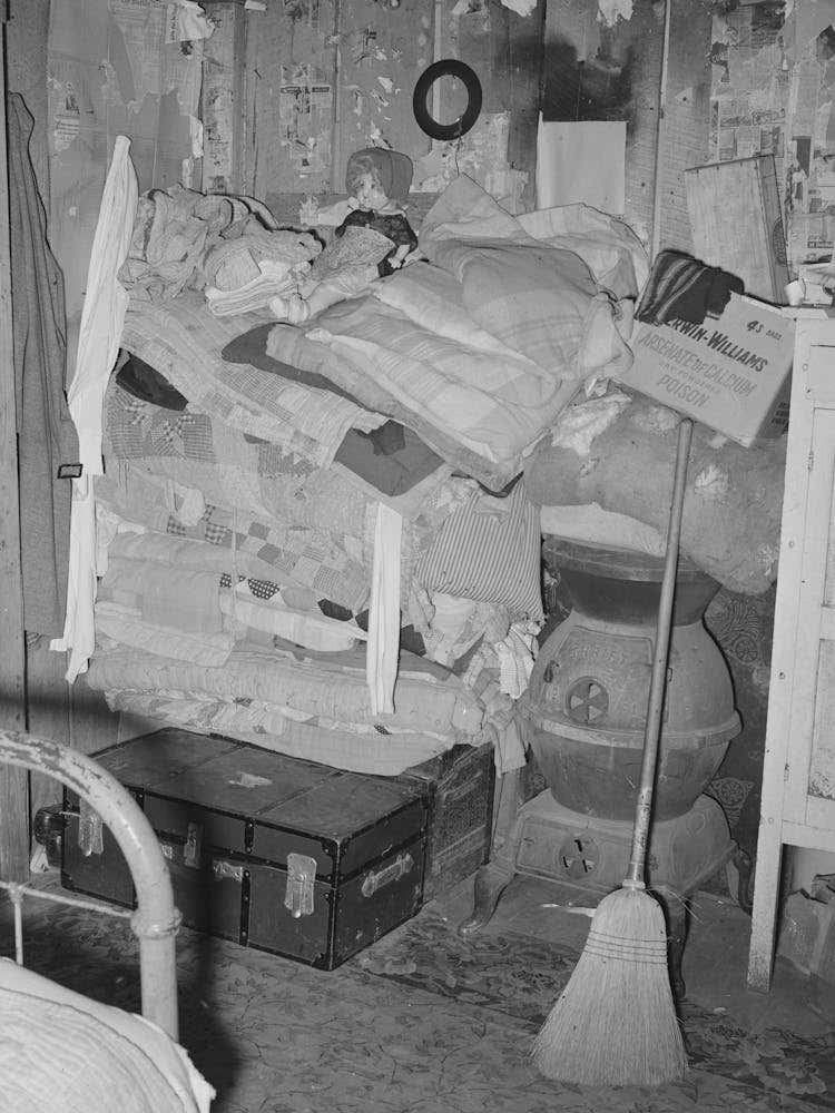 Interior Of Tenant Farmer S Bedroom, Arkansas River Bottoms Near Vian, Oklahoma By Russell Lee