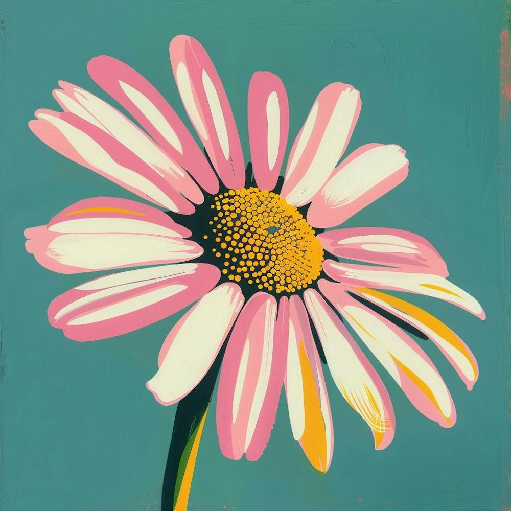Daisy 2 Square Flower Illustration