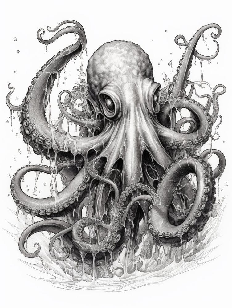 Octopus Detailed Drawing 4