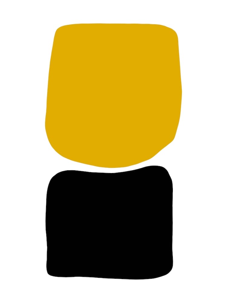 Abstract Hobbled Stones Mustard And Black Two