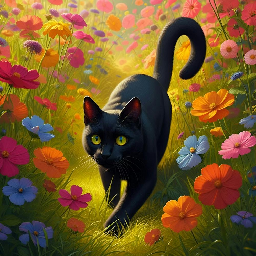 Black Cat into The Garden 1