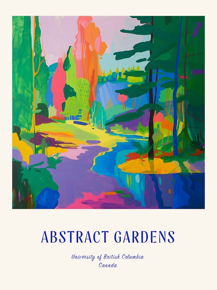 Colourful Gardens University Of British Columbia Canada 3 Blue Poster