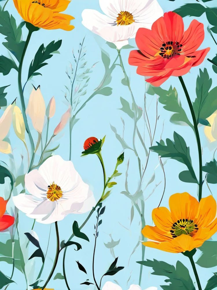 Seamless Pattern With Flowers 5