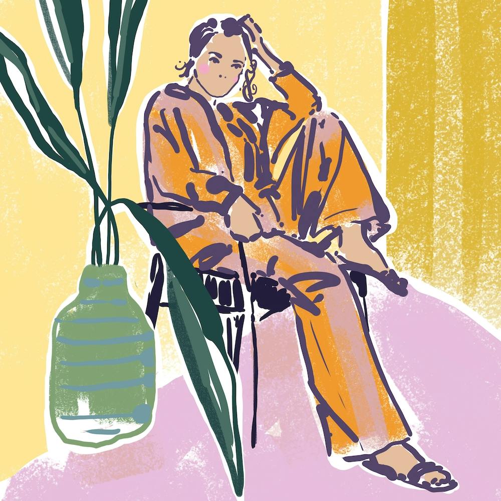 Illustration Of A Woman In Pajamas square