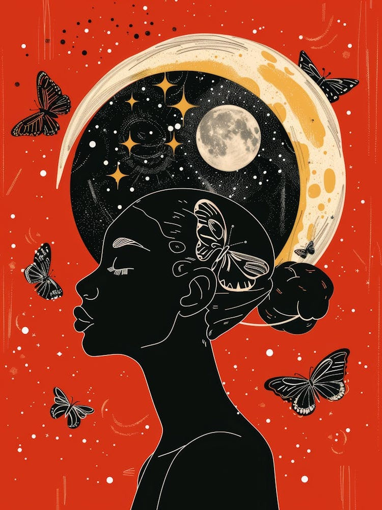 Moon And Butterflies