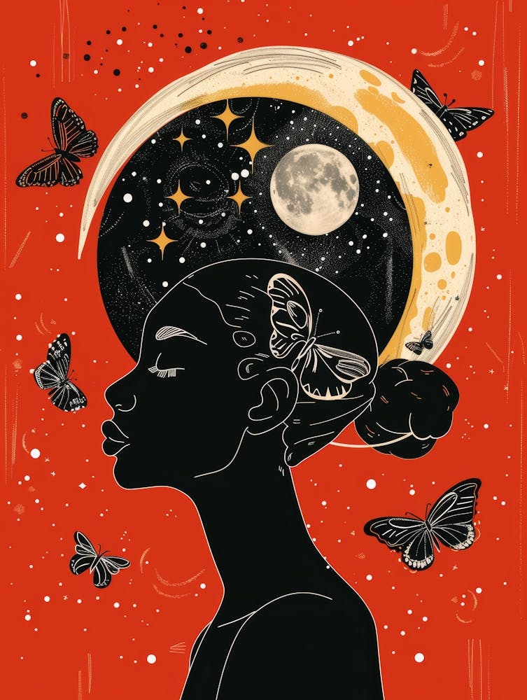 Moon And Butterflies