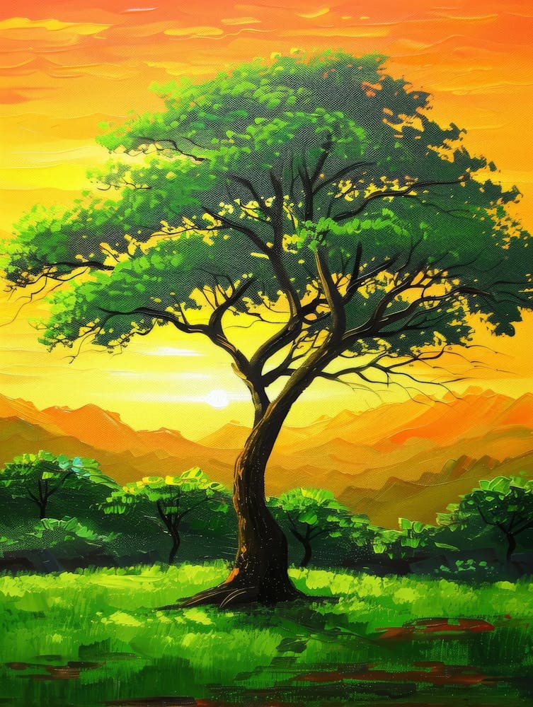 Lone Tree At Sunset 2