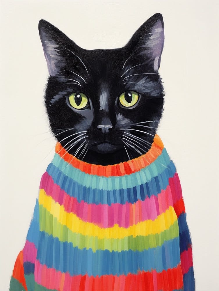 Bébé Animal Portant un Pull Chat 2