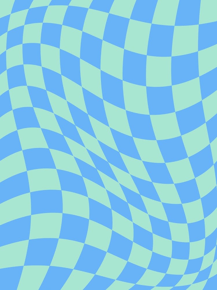 Warped Checker Blue Bright