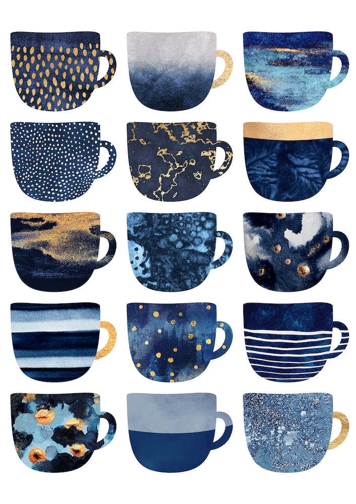 Pretty Blue Coffee Cups