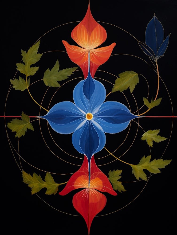 Lobelia 3 Hilma Af Klint Inspired Flower Illustration