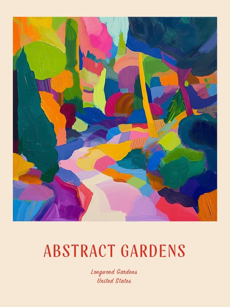 Jardins Colorés Longwood Gardens Usa 3 Affiche Rouge