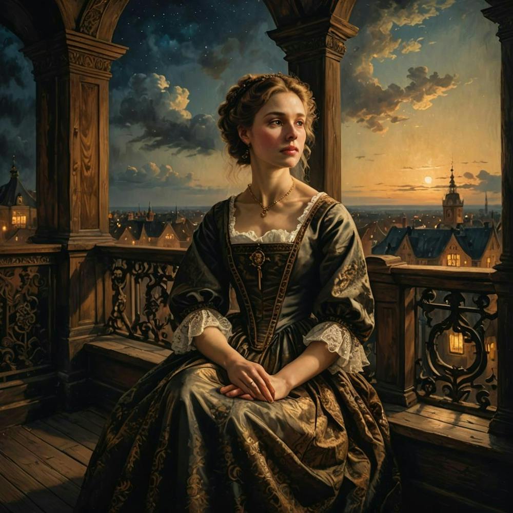 Lady On A Balcony