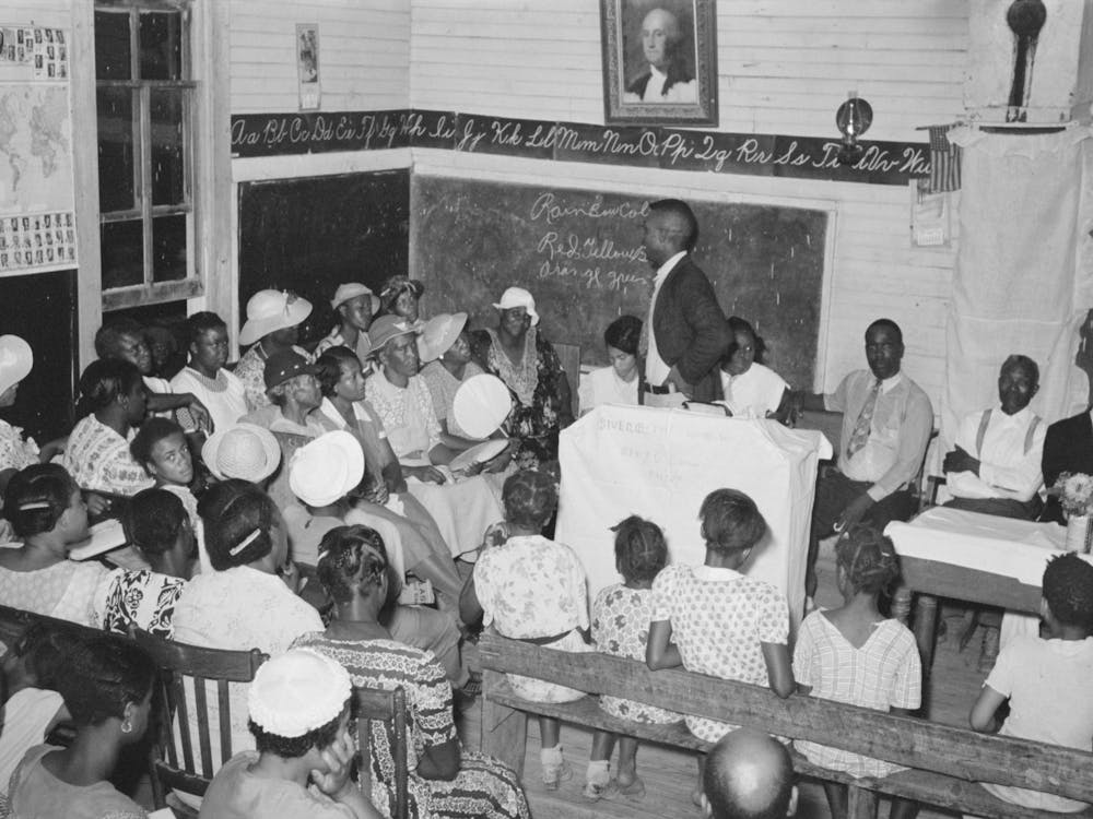 Group Of Es At Revival Meeting, La Forge, Missouri By Russell Lee