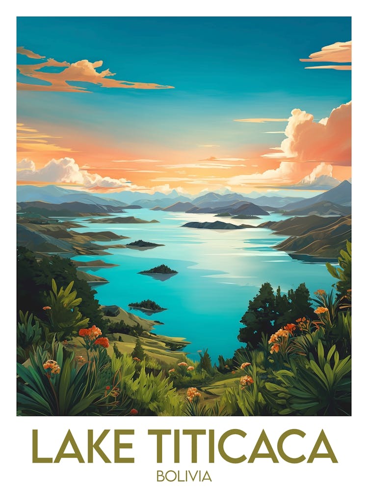 Affiche de voyage Lake Titicaca