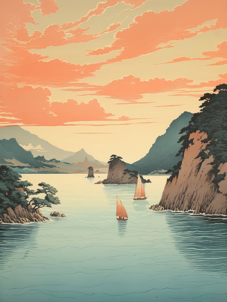 The Ogasawara Islands In Tokyo, Ukiyo E Drawing 1